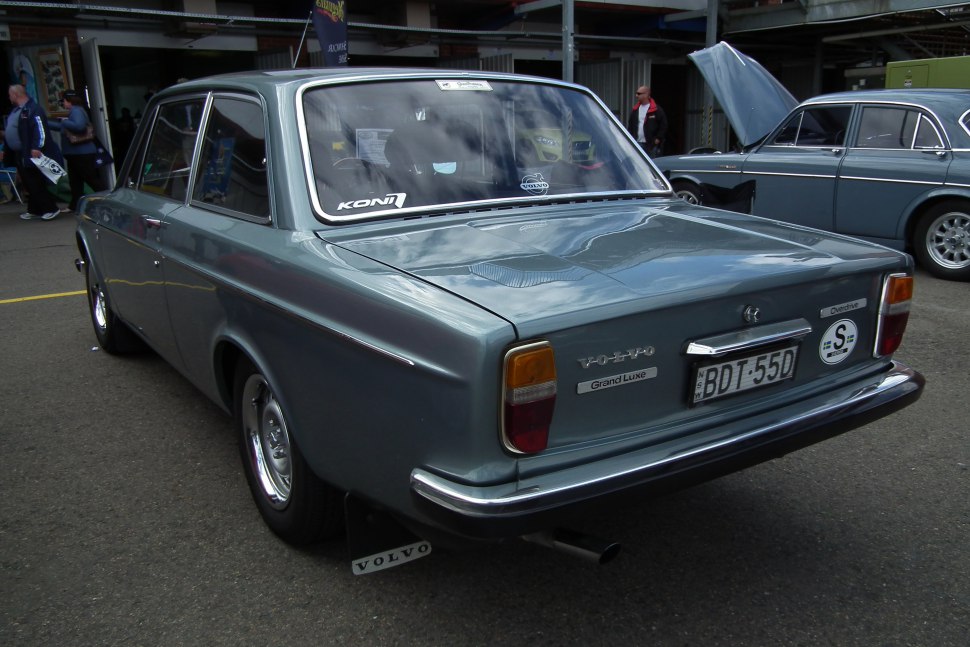 Rear view with classic taillights and vintage sedan body style