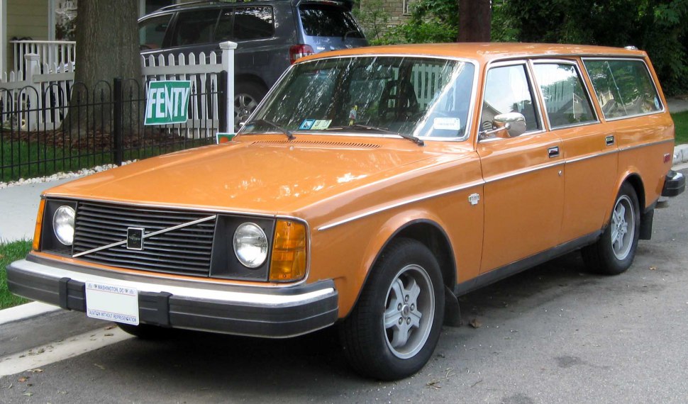 Classic vintage station wagon with rectangular headlights and distinctive front grille.