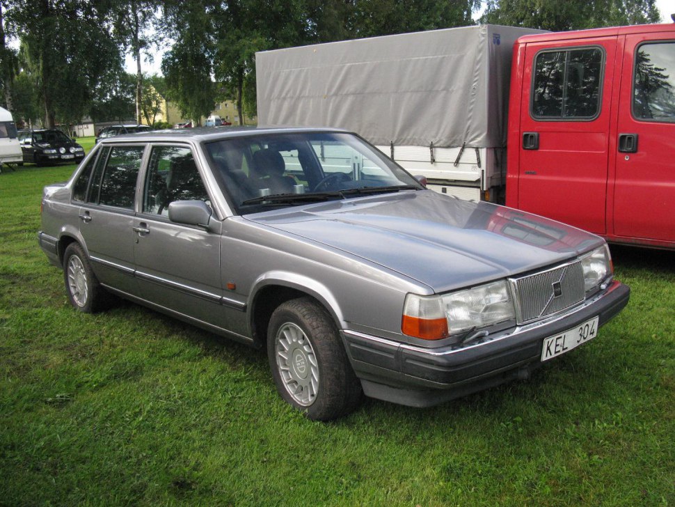 Classic 1991 Volvo 960 sedan front and side view in a park setting