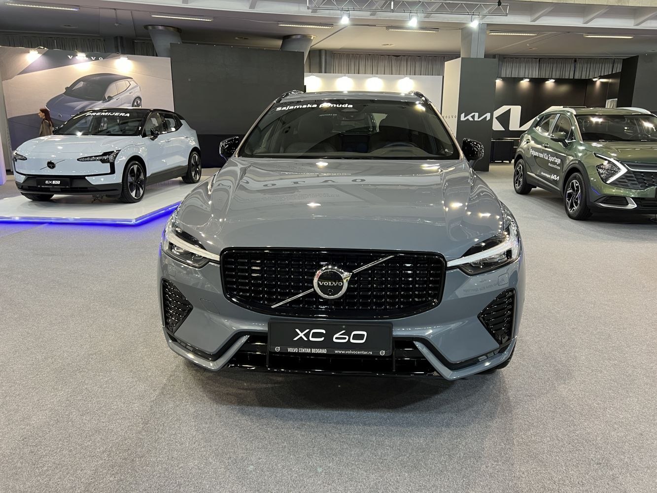 Front view of a modern SUV with distinctive grille and LED headlights.