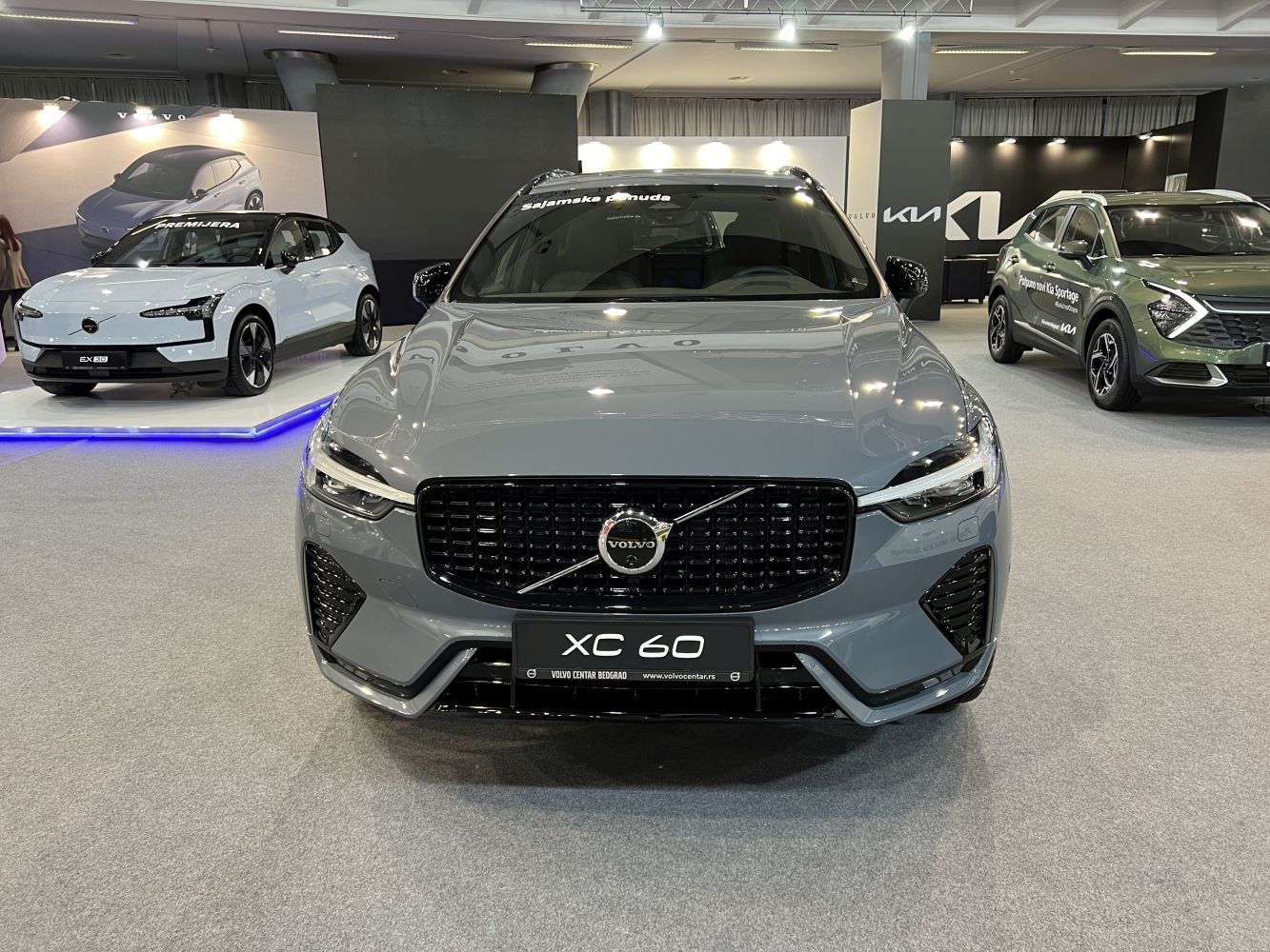 Front view of luxury SUV with LED headlights and distinctive grille