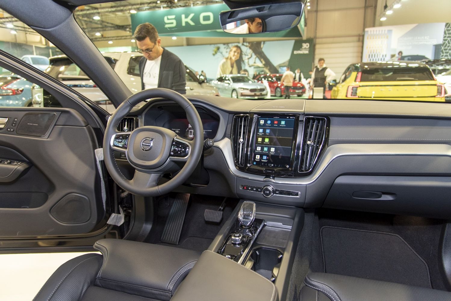 Modern dashboard with digital display and multifunction steering wheel