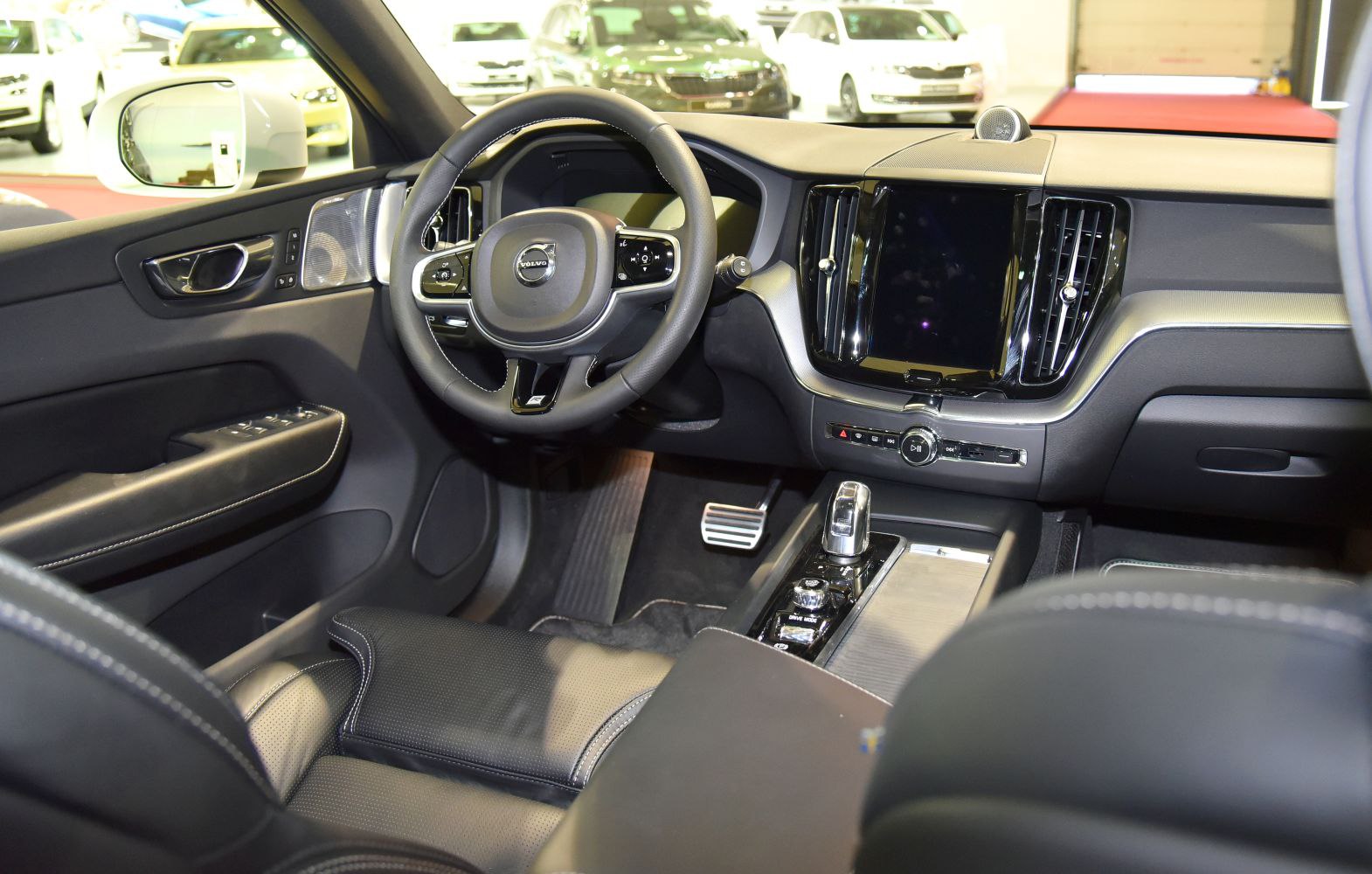 Modern dashboard with digital instrument cluster and multifunction steering wheel