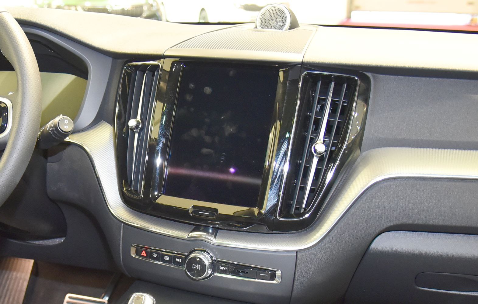 Interior dashboard with touchscreen and air vents