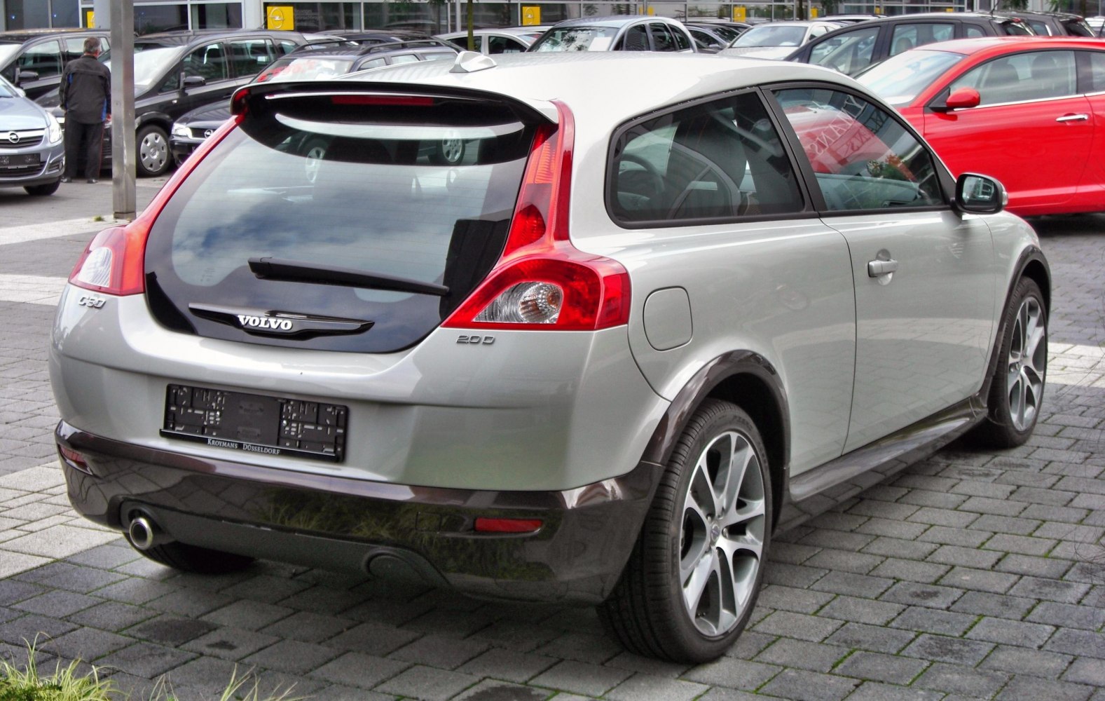 Rear hatchback with spoiler and alloy wheels