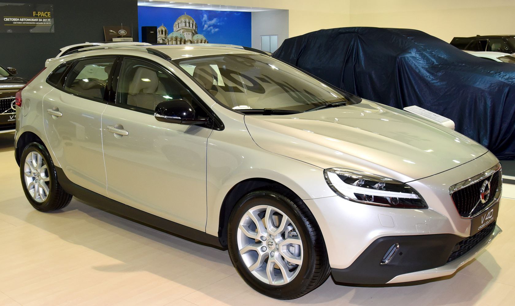 Sleek headlights and alloy wheels of a compact crossover