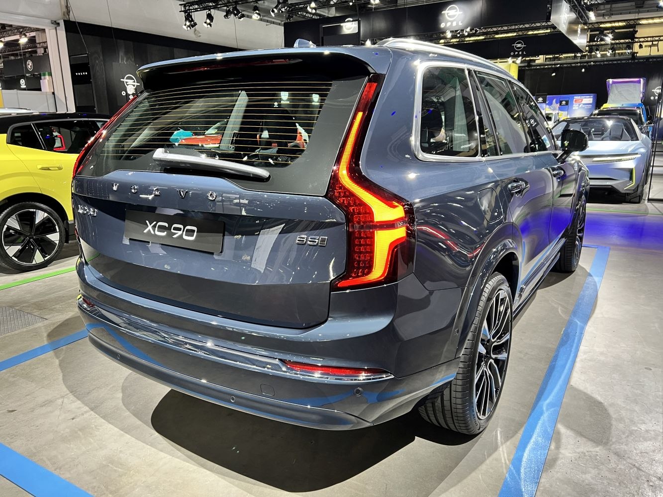 Rear view of luxury SUV with distinct LED taillights and sleek design