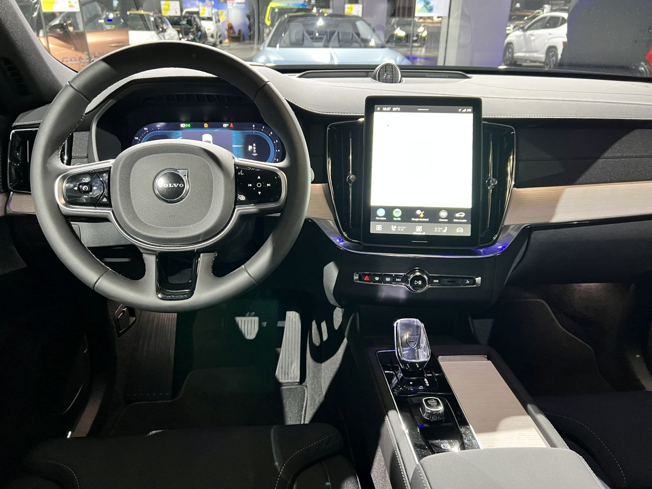 Digital instrument cluster and large central touchscreen in modern SUV interior