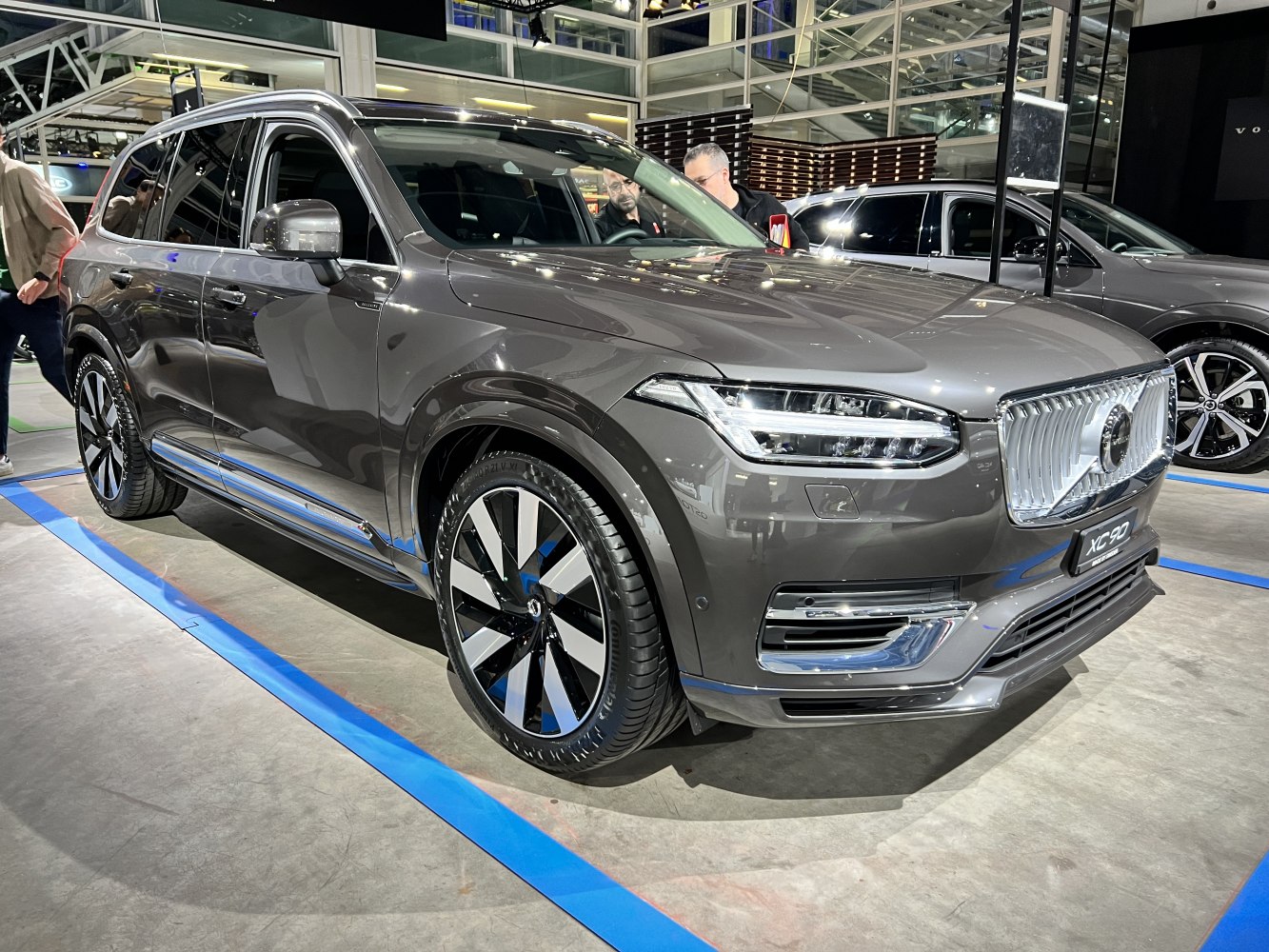 Front three-quarter view with LED headlights and large alloy wheels