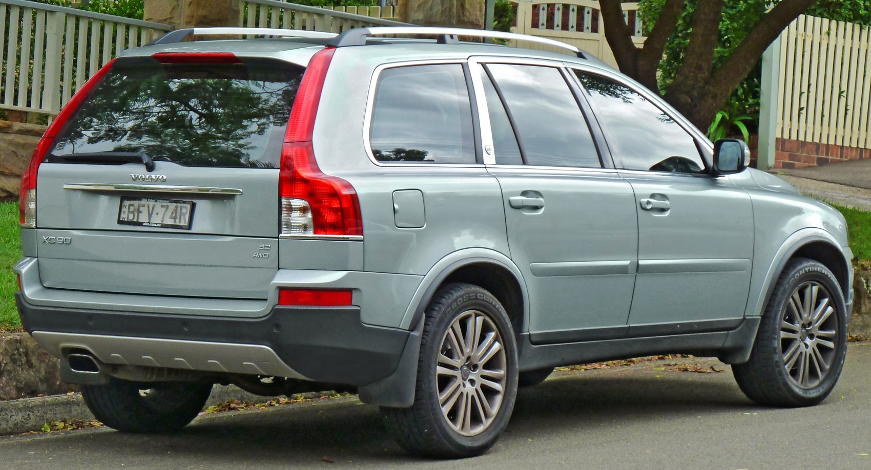 Rear and side view of an SUV with distinctive taillights and alloy wheels