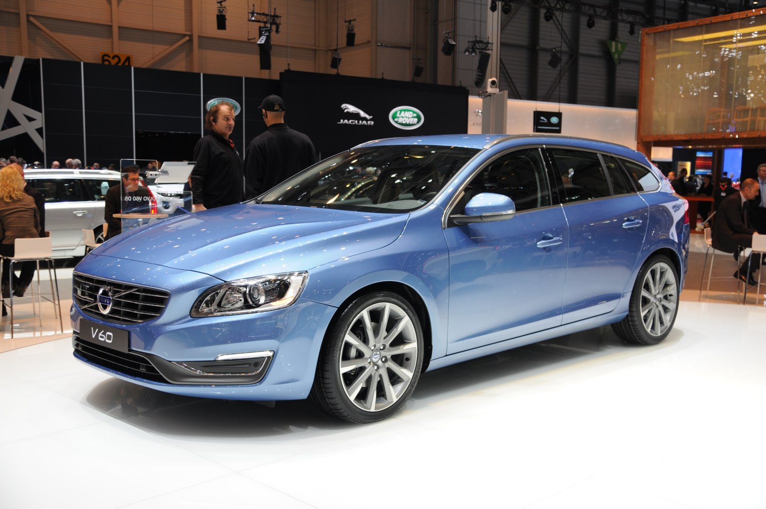 Blue station wagon with sleek design and alloy wheels