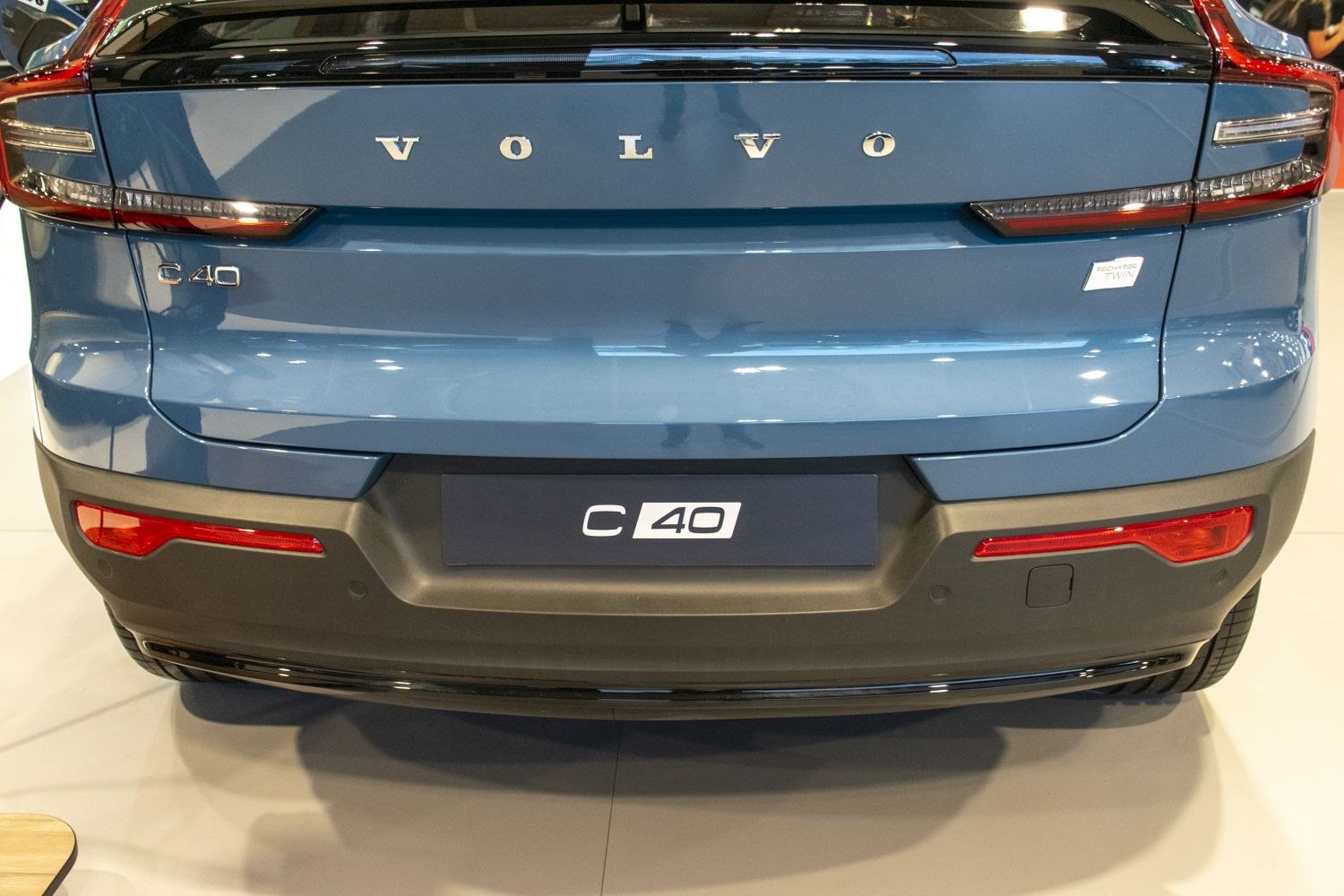 Close-up of modern taillights and rear badge on a compact SUV facelift.