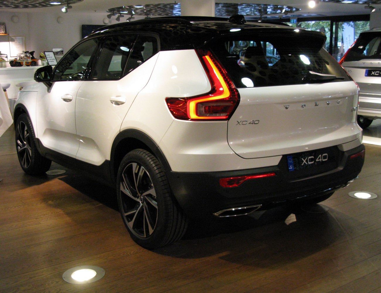 Rear view with LED tail lights and dual-tone roof of a modern SUV