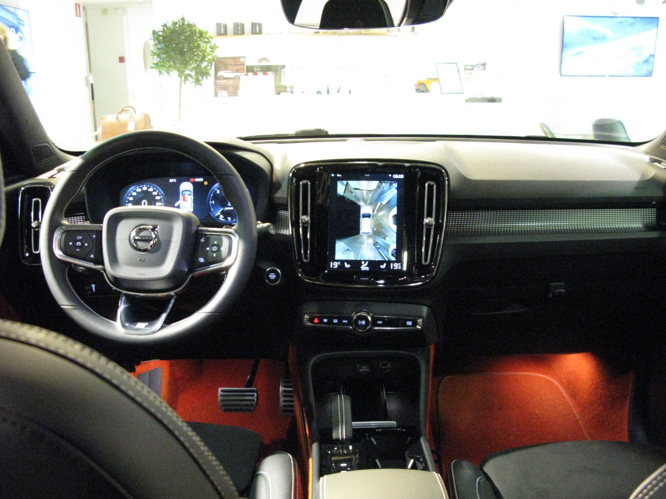 Digital dashboard and touchscreen infotainment in modern car interior