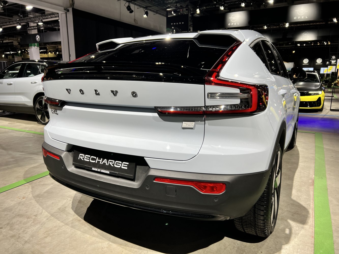 Rear view focusing on taillights and rear design of an electric SUV