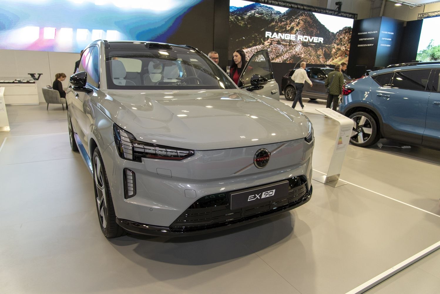 Front view of modern SUV with advanced LED headlights and sleek design