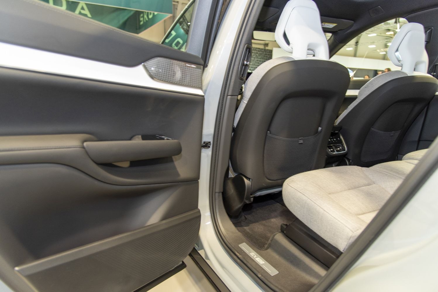 Rear seats and door panel with modern upholstery and design