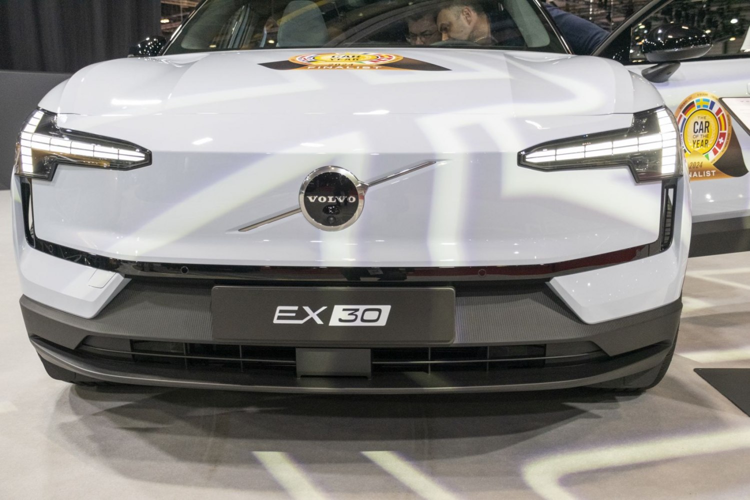 Modern front with sleek LED headlights and Volvo badge
