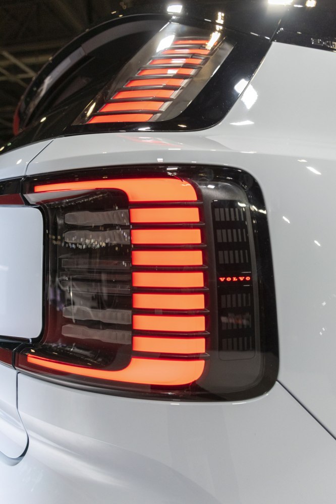 Close-up of a modern horizontal bar LED rear tail light.