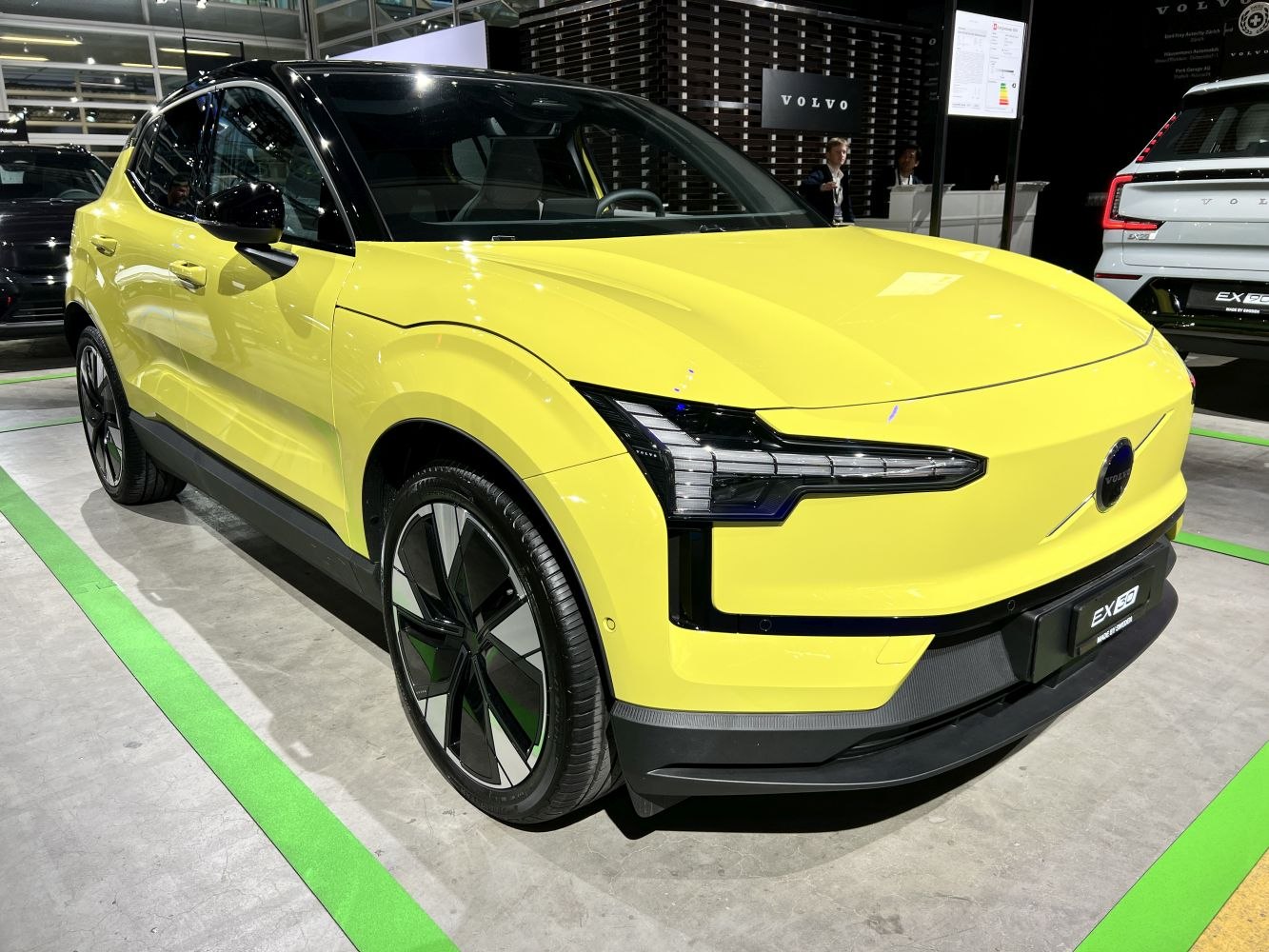 Front view with LED headlights and yellow exterior