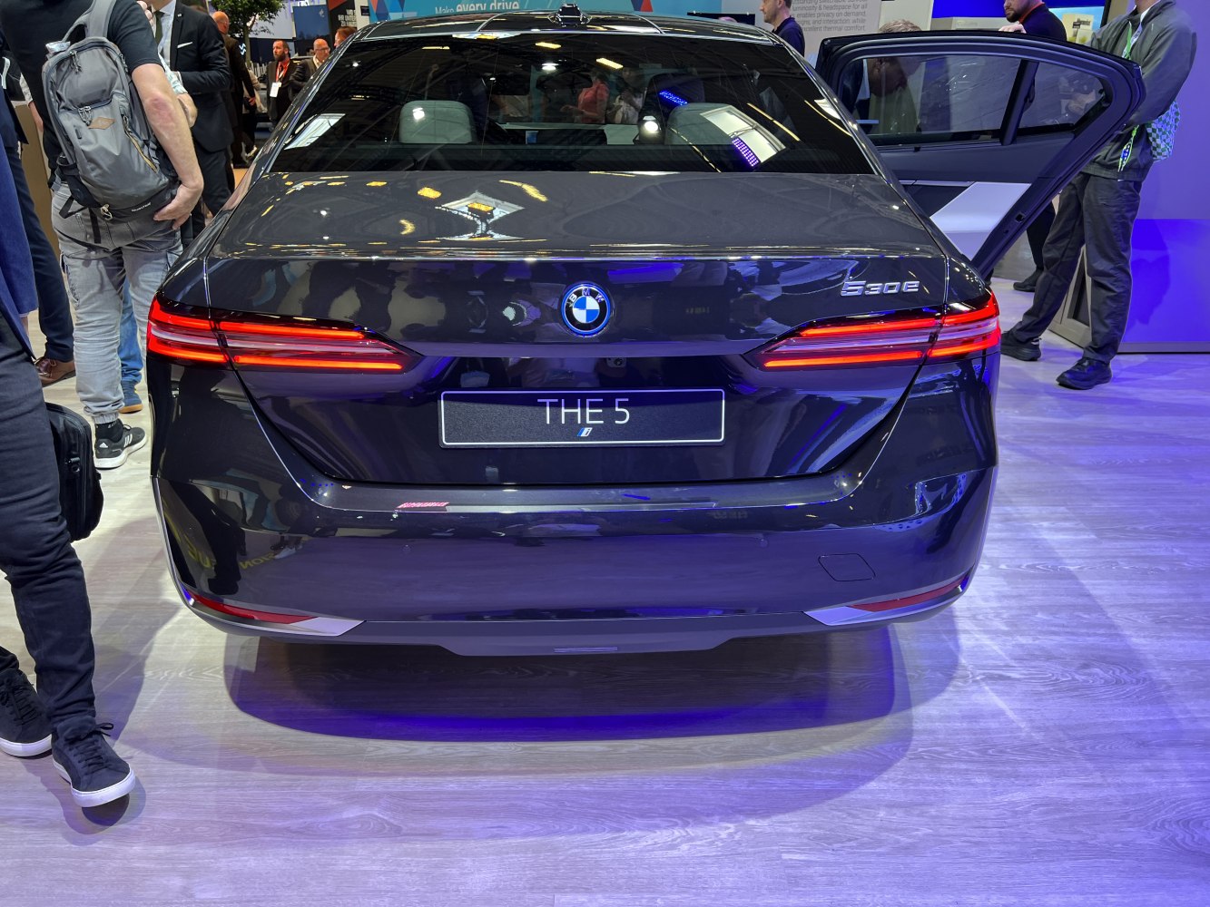 Rear view with LED taillights and 520e badge