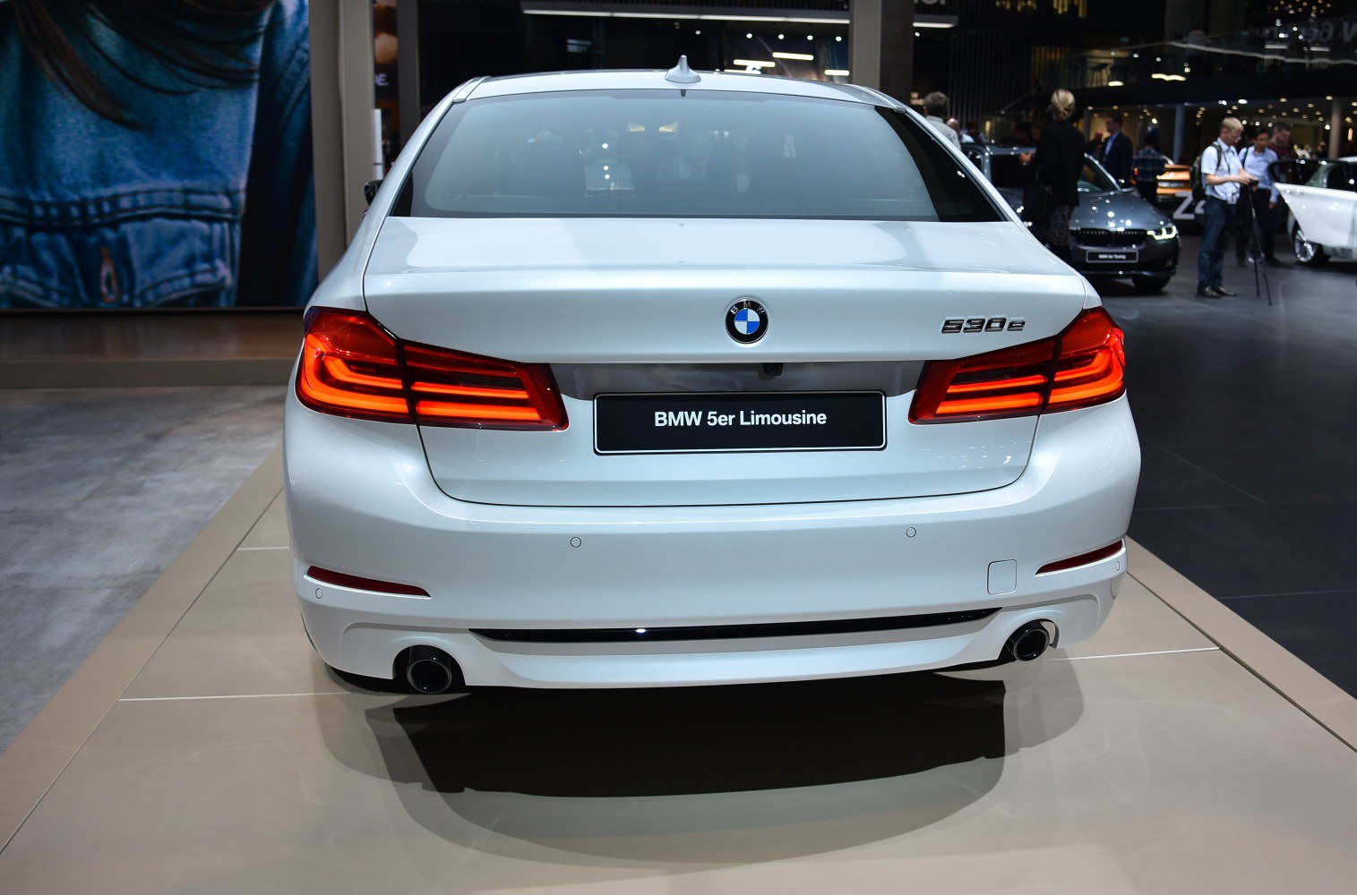 Rear view with LED tail lights and dual exhaust tips