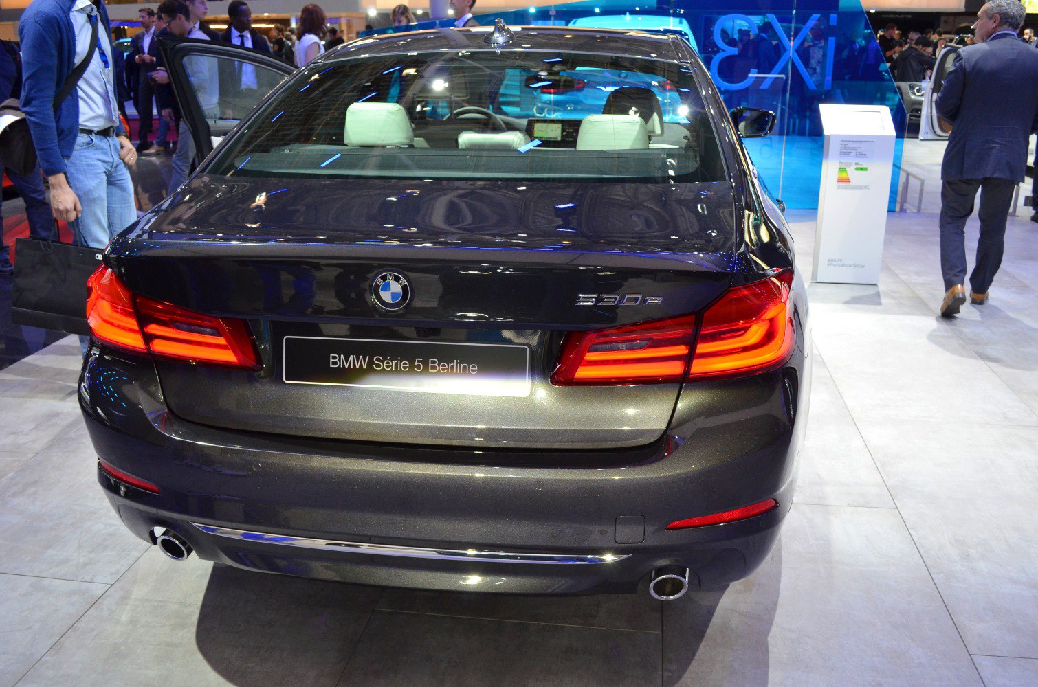 Rear view with LED taillights and dual exhaust pipes