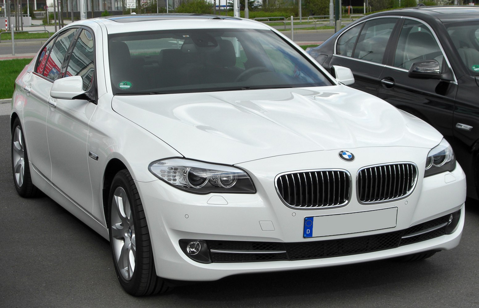 BMW 5 Series Sedan front view featuring kidney grille and dual headlights