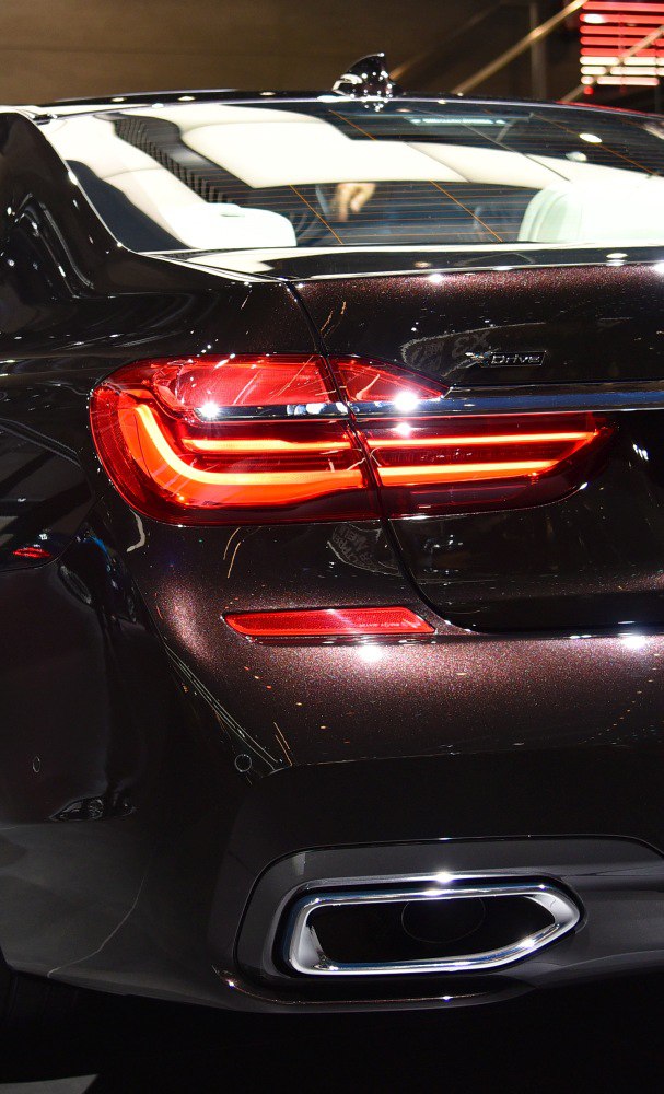 Rear LED tail light and chrome exhaust detail
