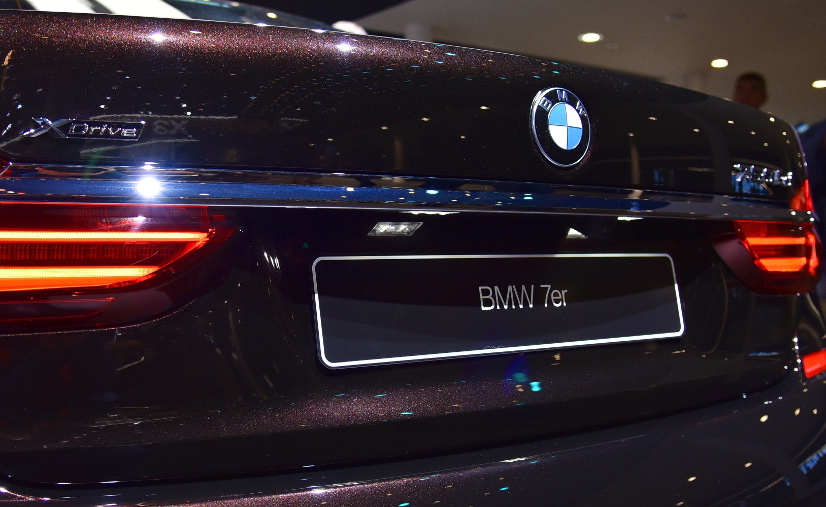 BMW rear badge and illuminated LED tail light with xDrive emblem