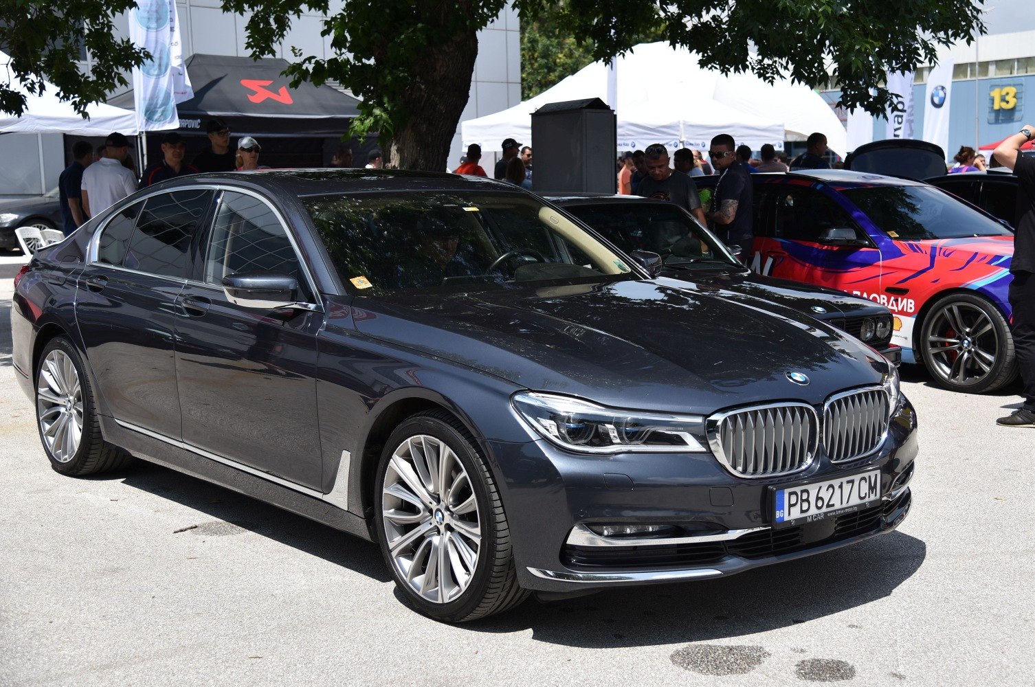 Luxury sedan with kidney grille and LED headlights