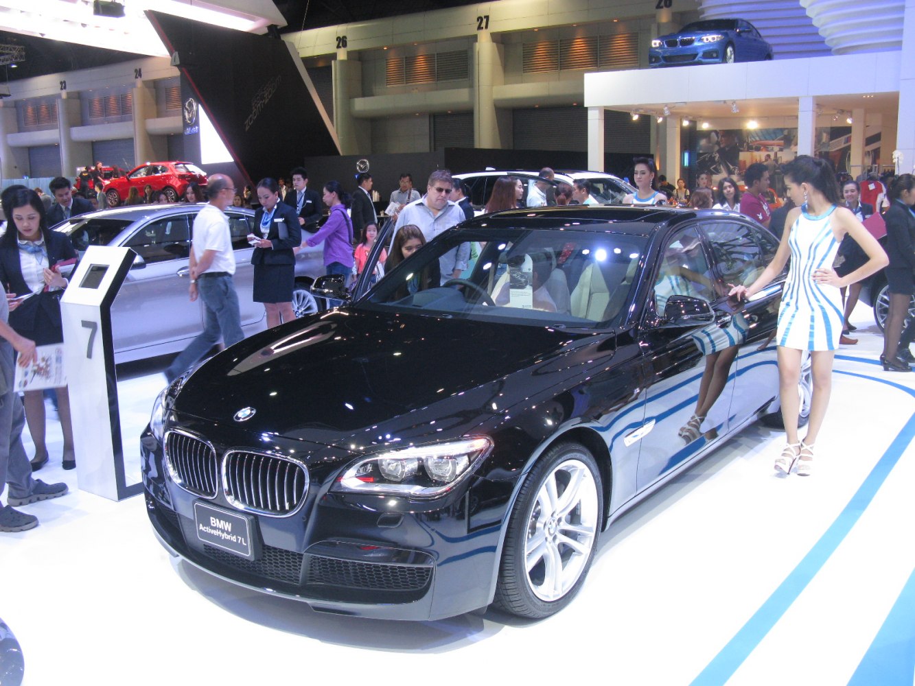 Front view showcasing kidney grille and LED headlights