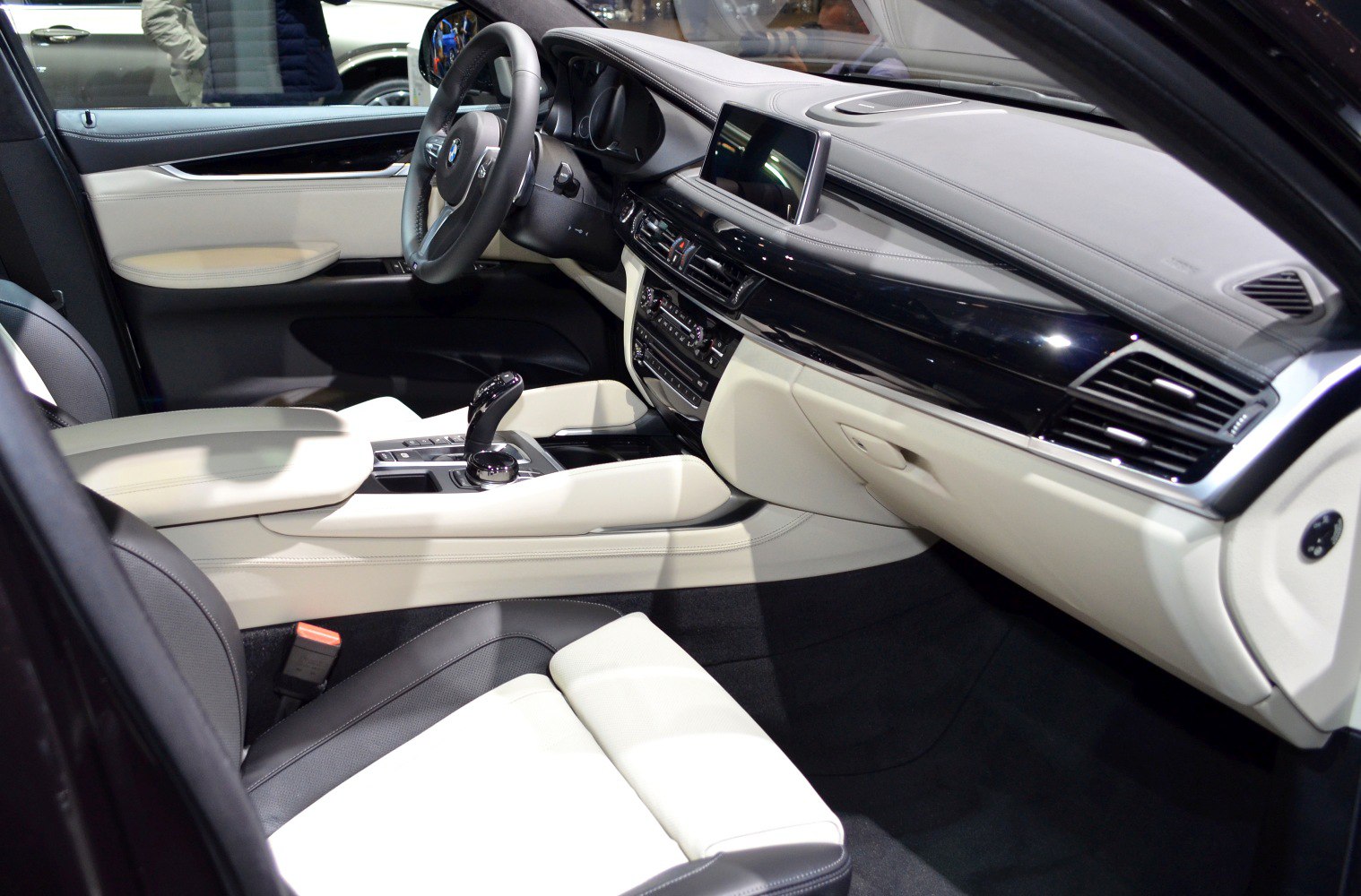 Modern luxury car interior dashboard and center console
