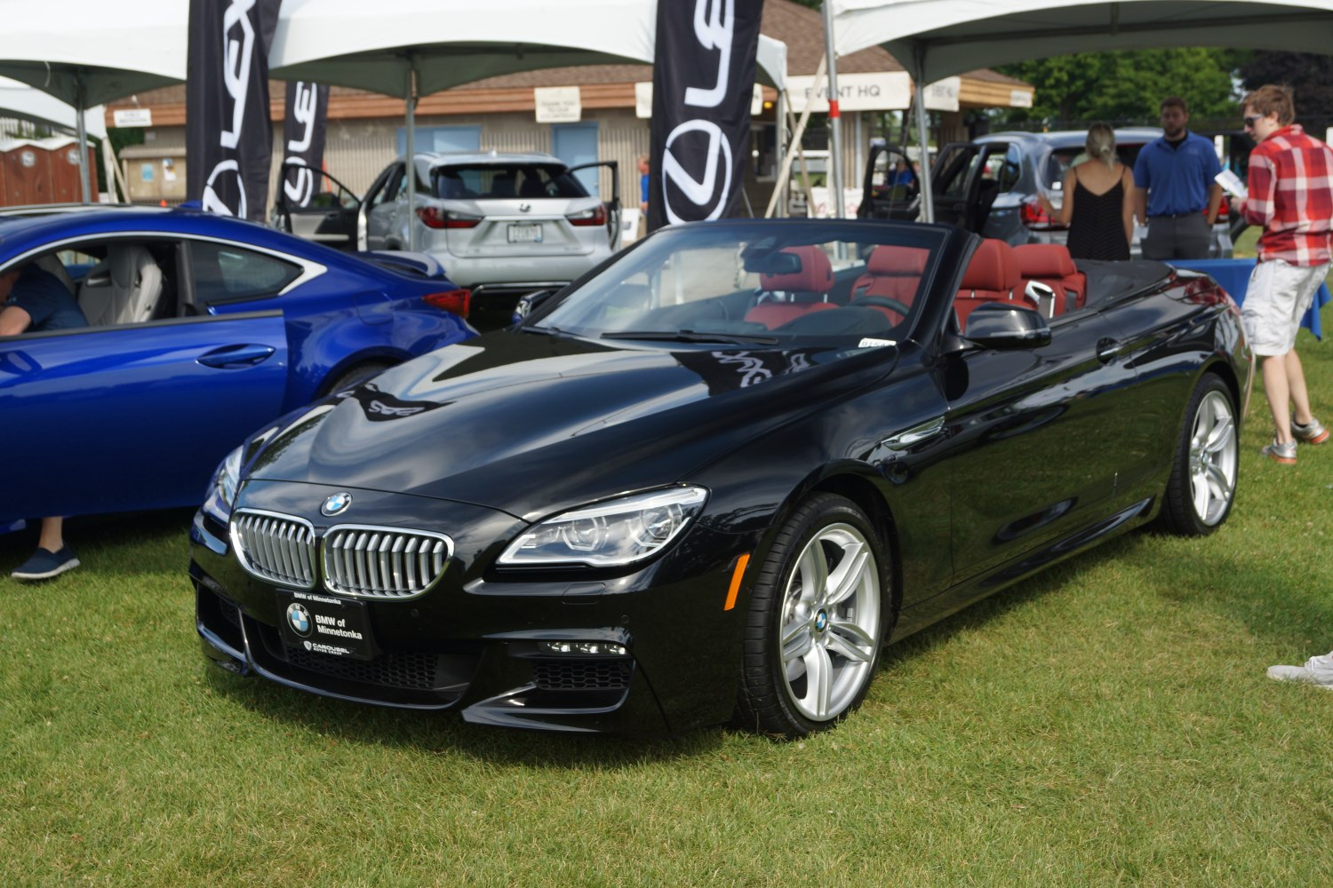 Convertible with kidney grille and red leather interior