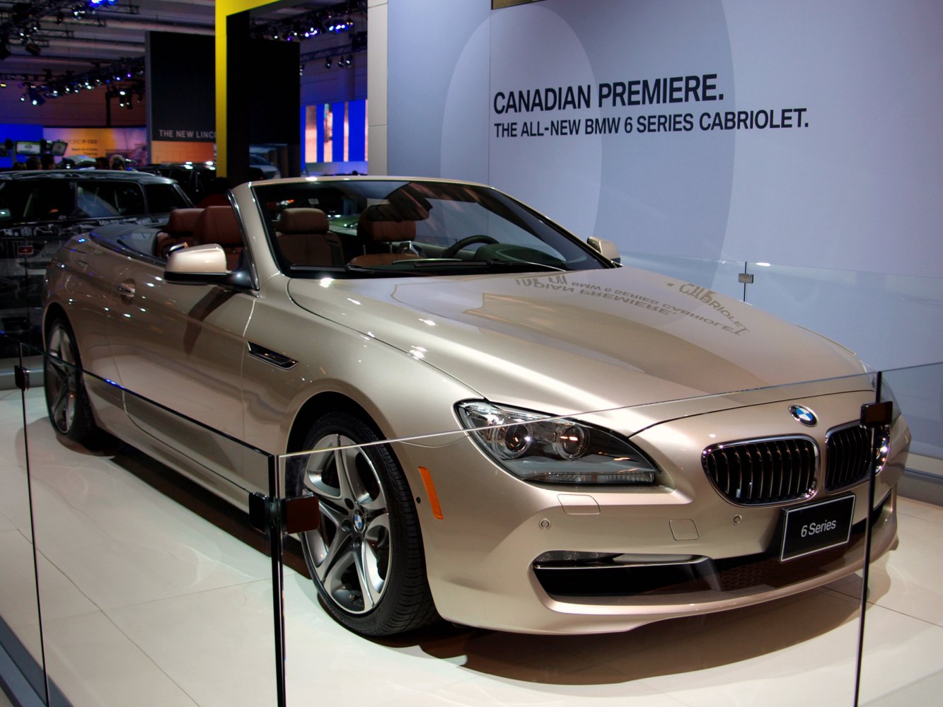 Sleek front and side view of a luxury convertible car