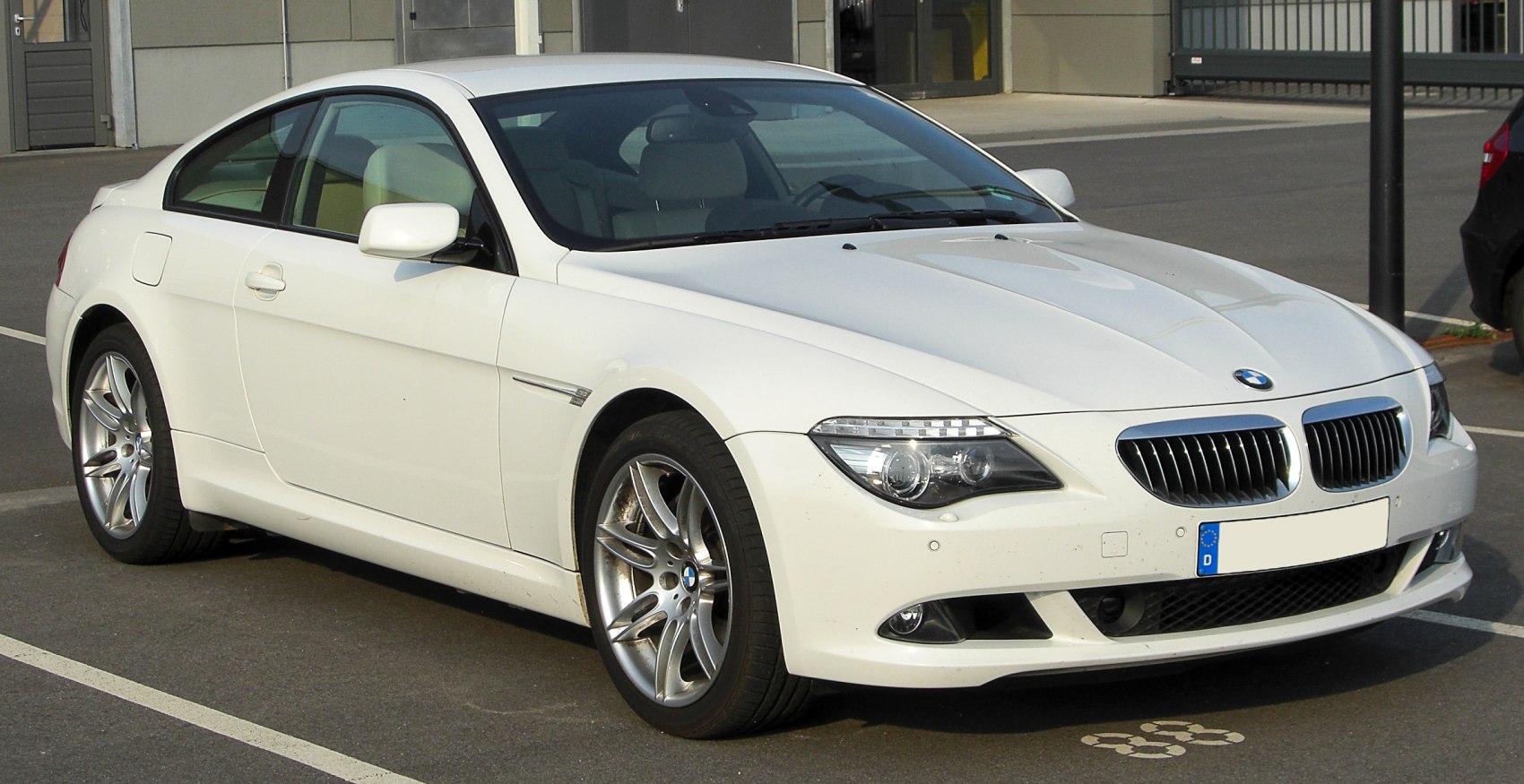 Sporty coupe with kidney grille and alloy wheels
