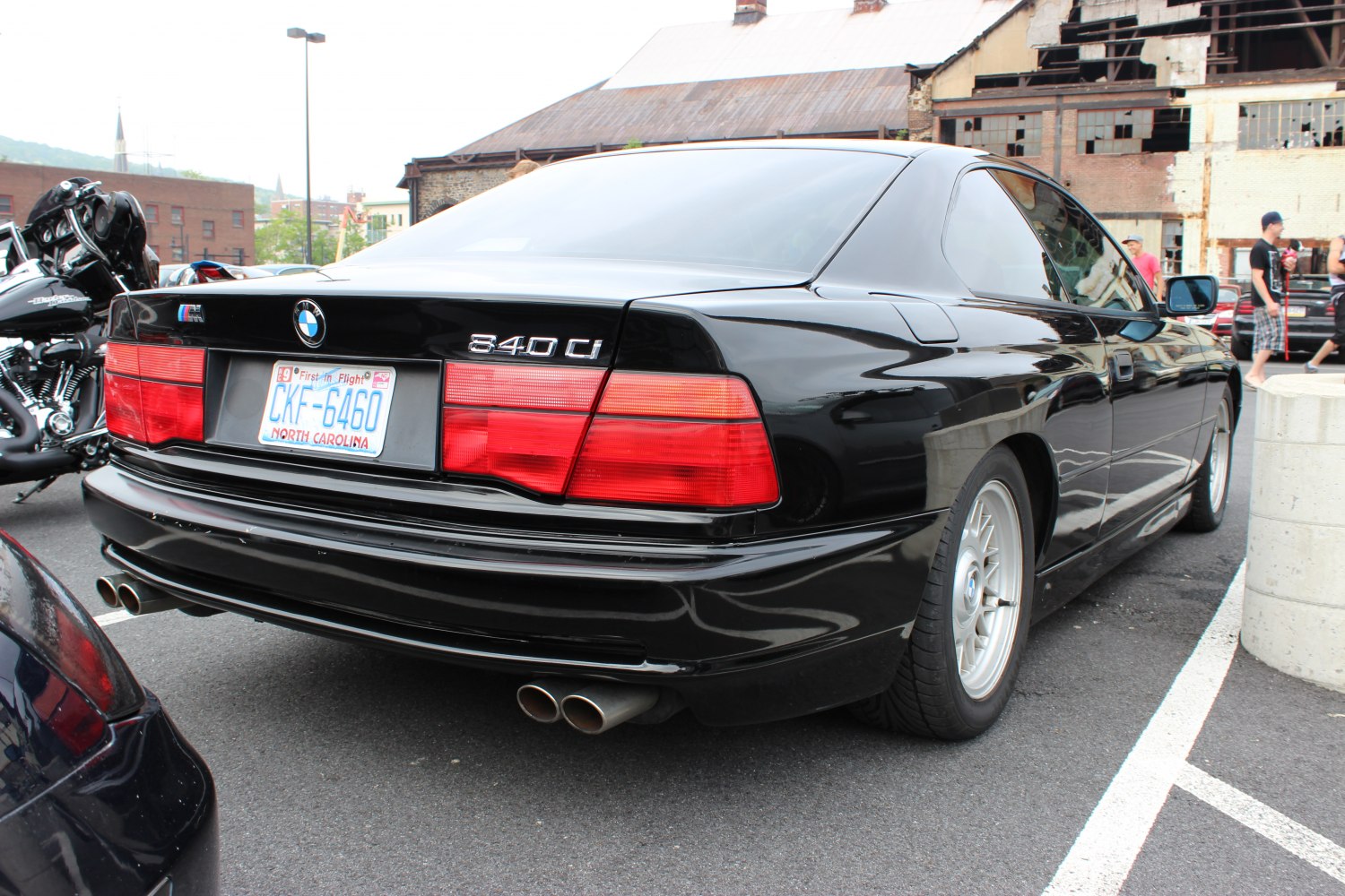 Rear view with dual exhaust and tail lights