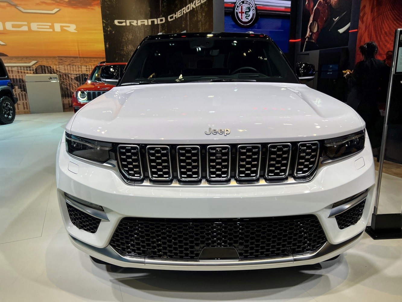 Front view of grille and headlamps with sleek modern design