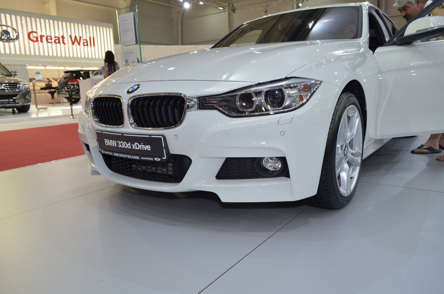 Front kidney grille with LED headlights and alloy wheel