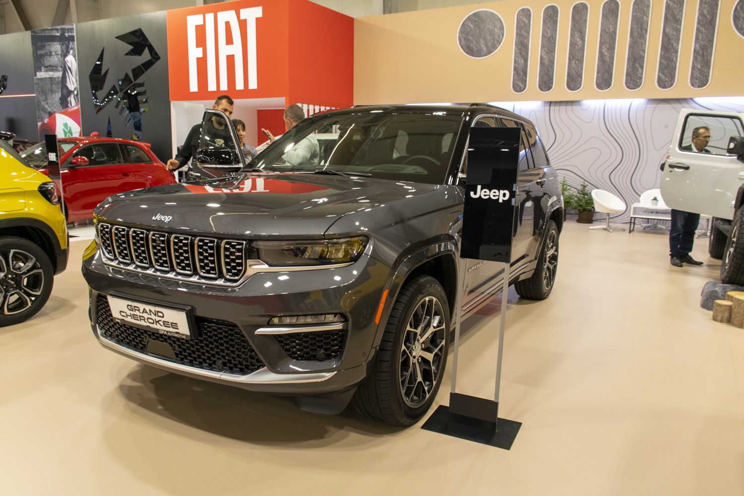 Front grille and LED headlights of a modern SUV