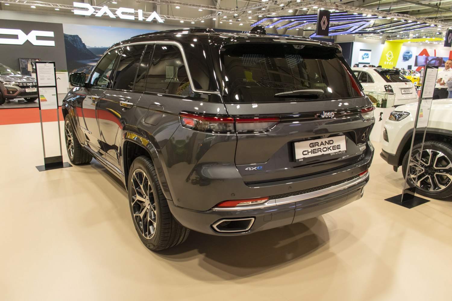 Rear three-quarter view with taillights and dual exhaust tips