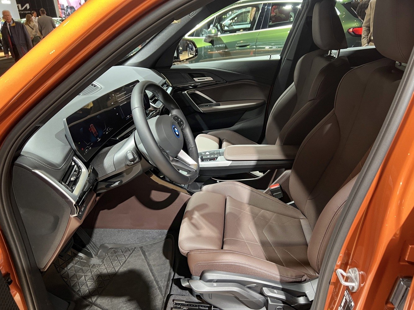 Digital dashboard and premium driver and passenger seats in a modern car interior