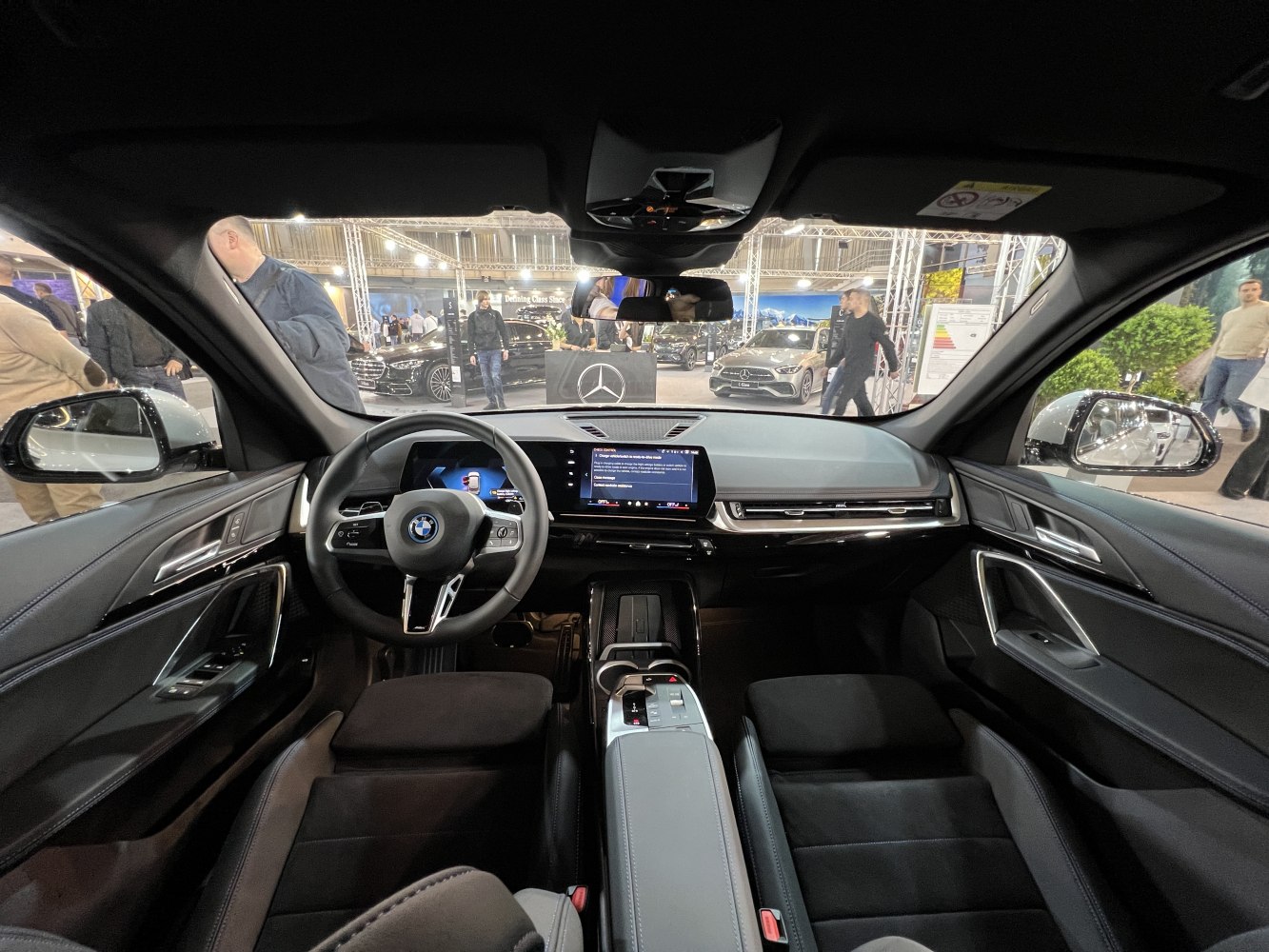 Modern black interior with digital dashboard and multifunction steering wheel