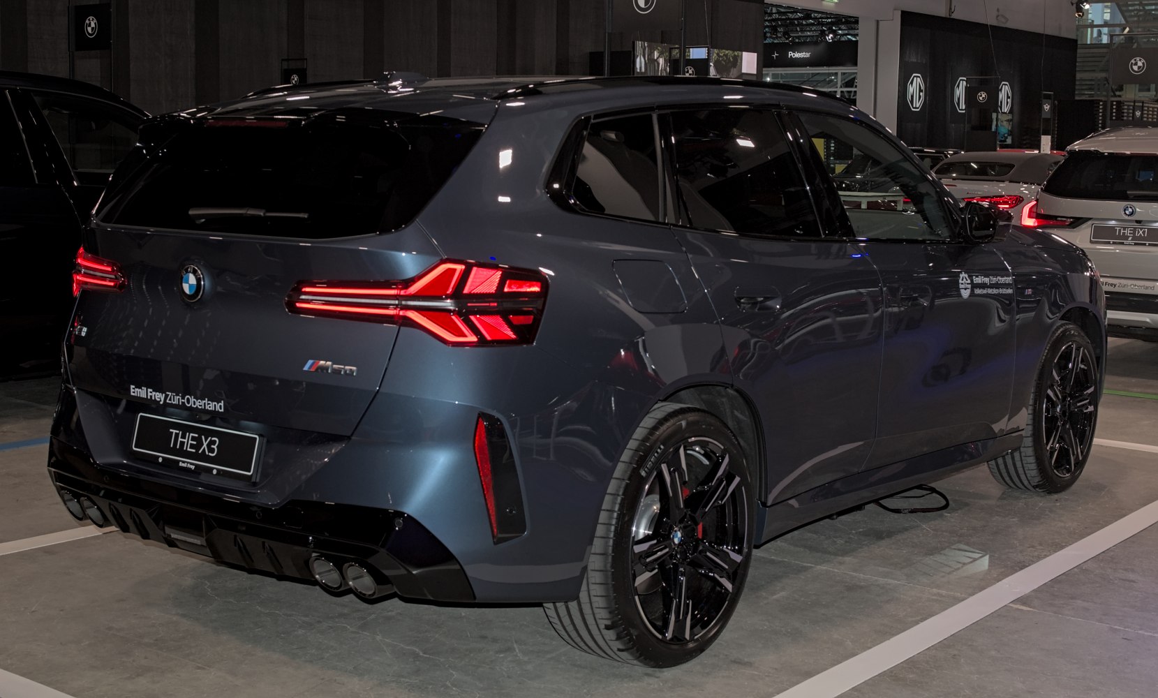 Rear view with LED tail lights and quad exhaust tips