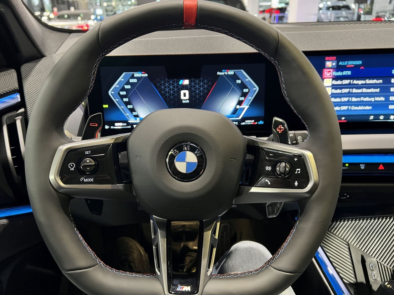 Digital instrument cluster and M Sport steering wheel with paddle shifters