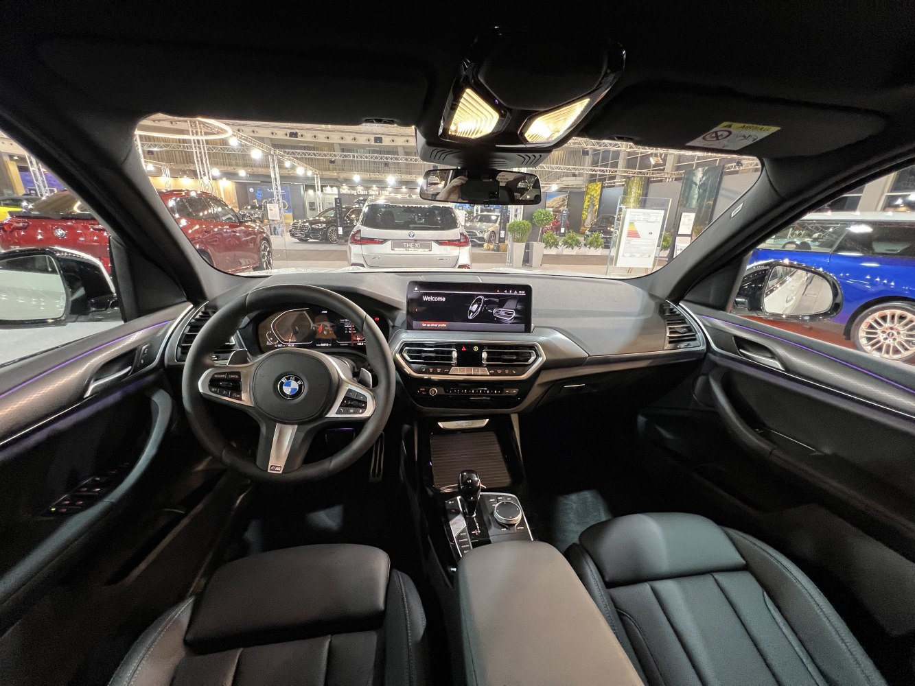 Interior dashboard with digital instrument cluster and multifunction steering wheel