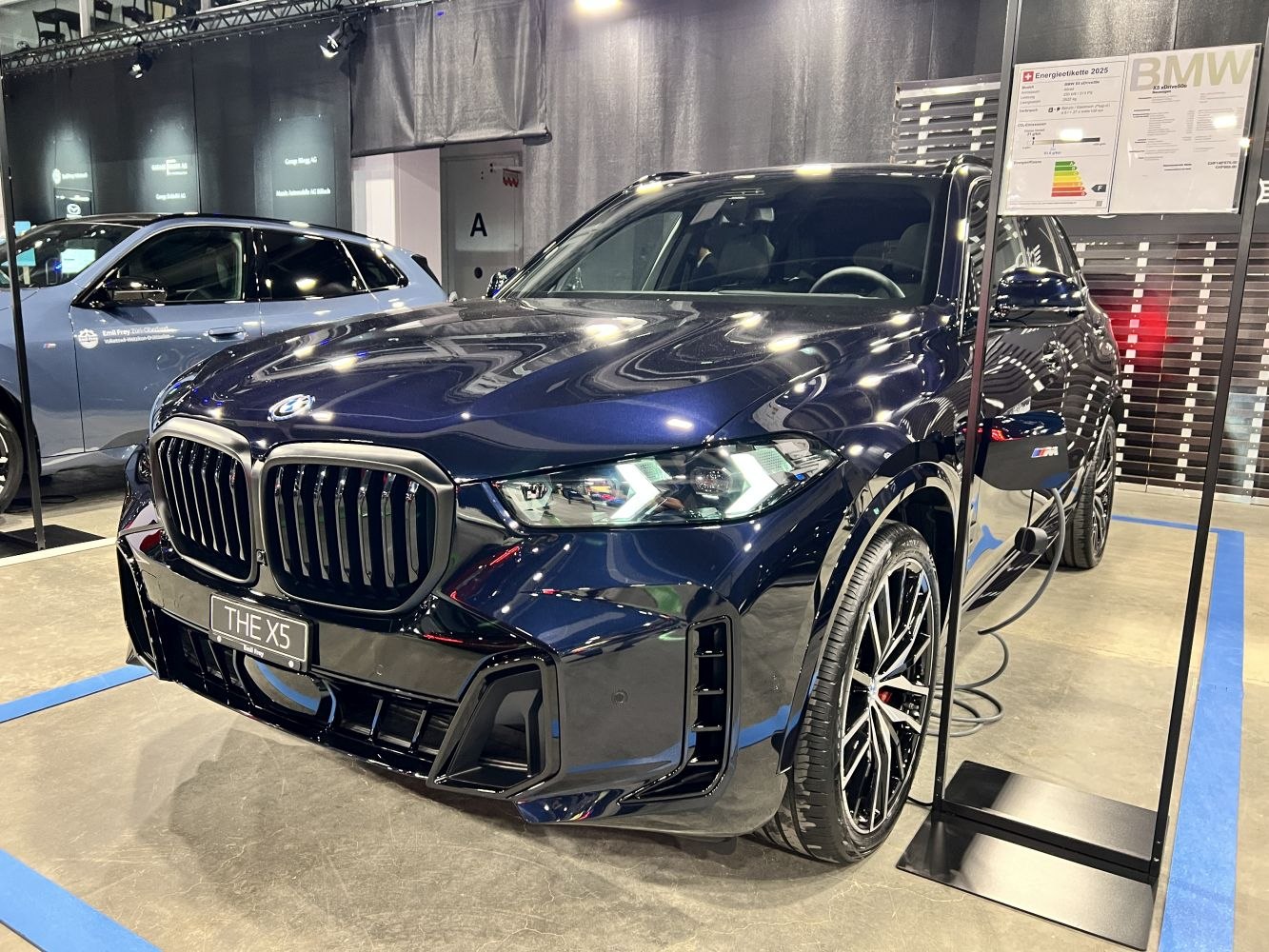 Front grille and LED headlights of a modern luxury SUV