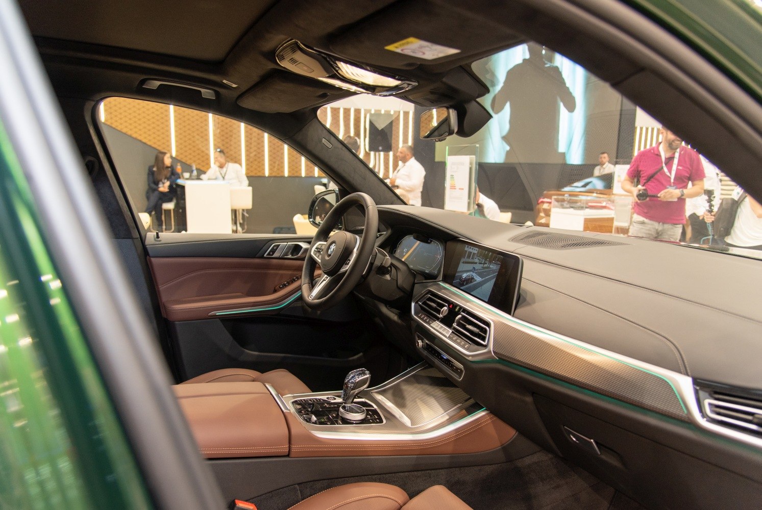 Luxury interior with dual digital displays and leather seats