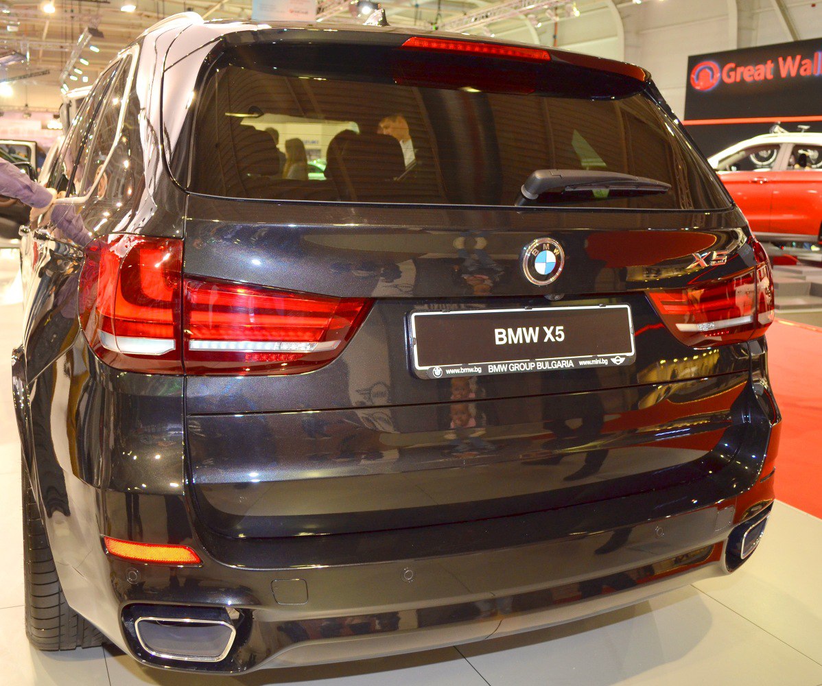 Rear view with tail lights and dual exhausts