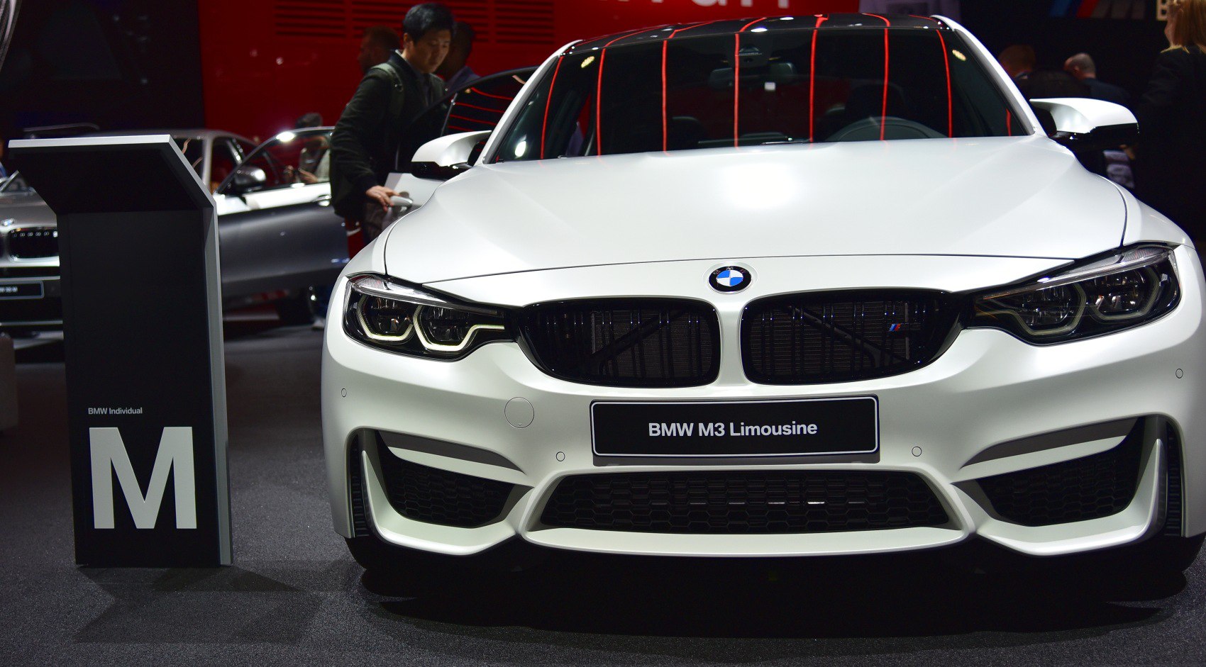 Front view with kidney grille and LED headlights.